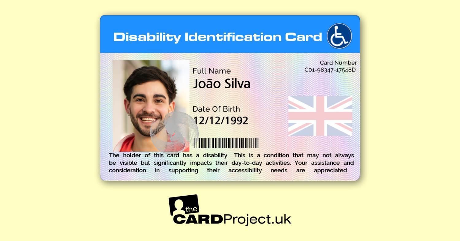 English Portuguese Disability Card (REAR)